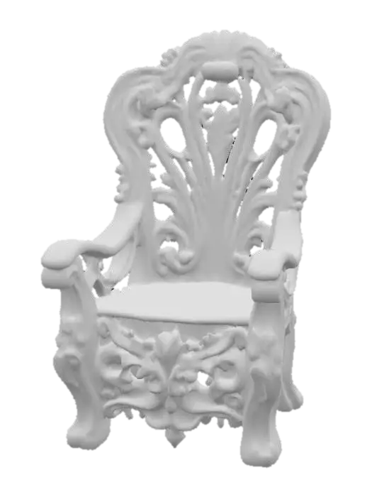 3D model for #PBR#, High quality realistic elf fantasy furniture made of wood. Should have flowers entwined. High detail. Solid infill. High quality realistic textures. 