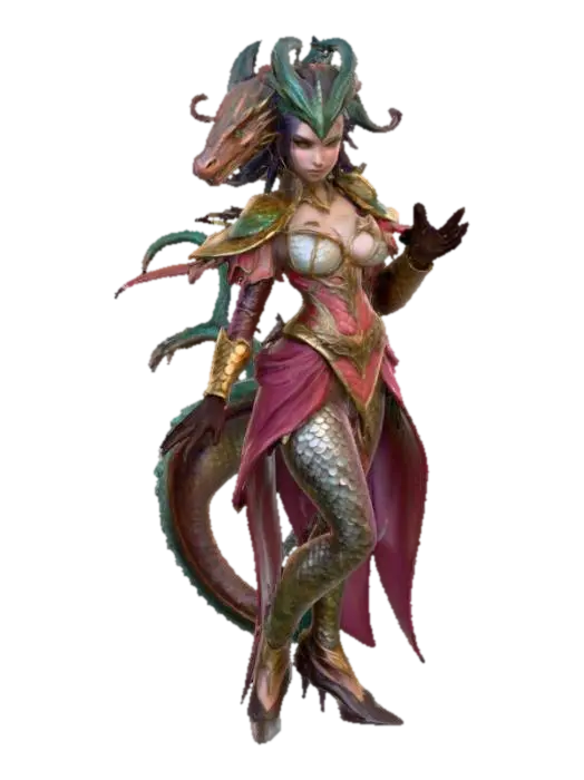 Ultra realistic Lamia. Highly detailed face and hands. Body parts should have a type… 3D model, vytvořený pomocí AI