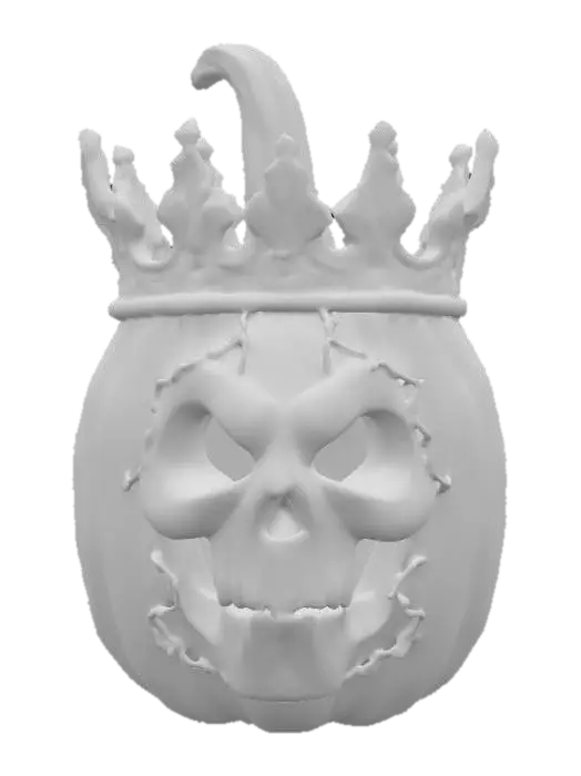 3D model for A highly realistic Halloween pumpkin king. Ultra high quality realistic textures. Solid infill.