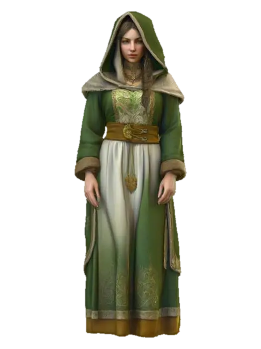 Highly realistic medieval bar maiden OR barkeep. Highly detailed on all. Period… - Barmaid 3D model, vytvořený pomocí AI