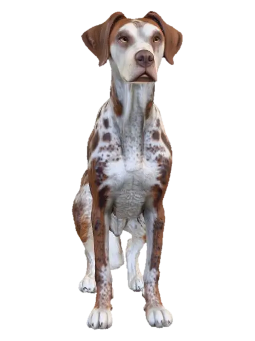 Ultra realistic ultra detail dog of a pointer class breed. Ultra high quality… - Detaileddog 3D model, vytvořený pomocí AI