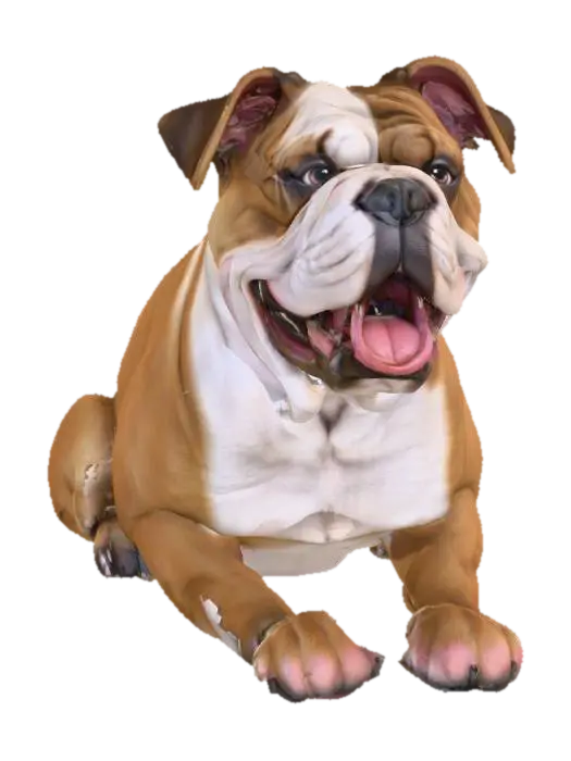 Ultra realistic ultra detail dog of a bulldog class breed. Ultra high quality… 3D model, vytvořený pomocí AI