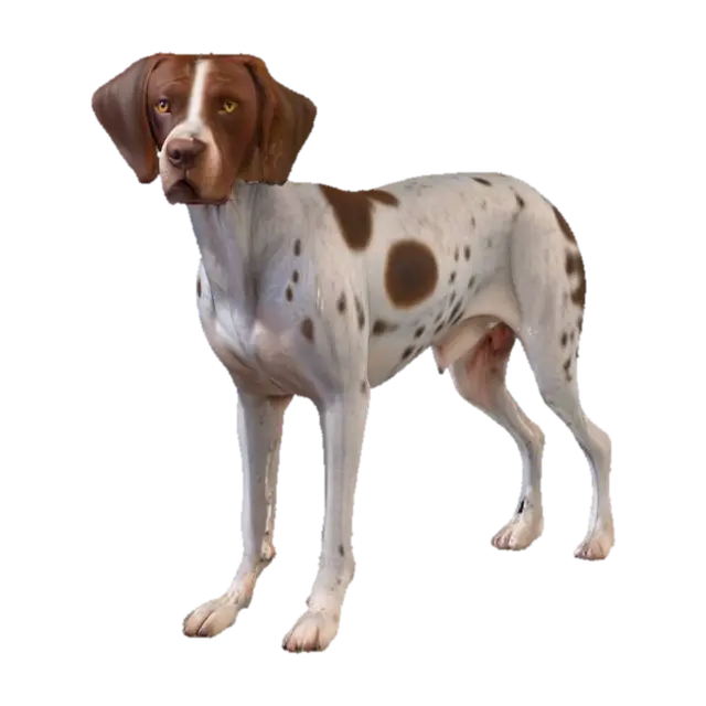 Ultra realistic ultra detail dog of a pointer class breed. Ultra high quality… - Detaileddog 3D model, vytvořený pomocí AI