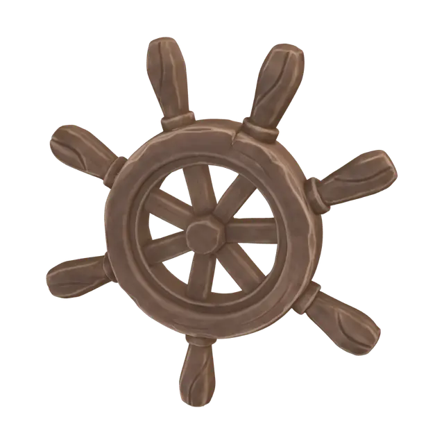 3D model for Wooden Ship's Wheel