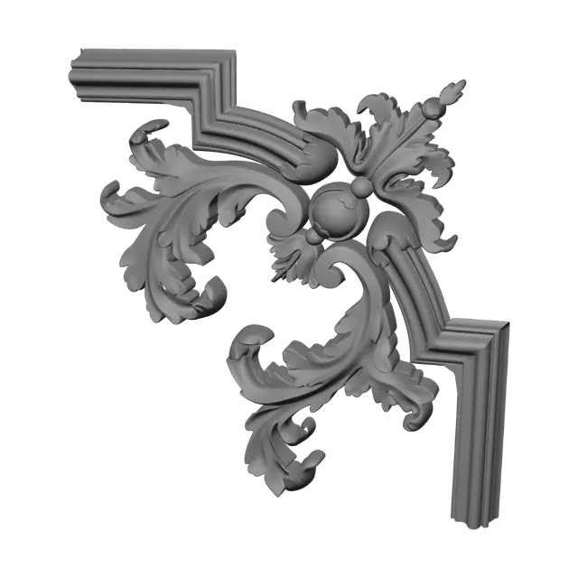 3D model for Ornate acanthus leaf plaster corner ornament