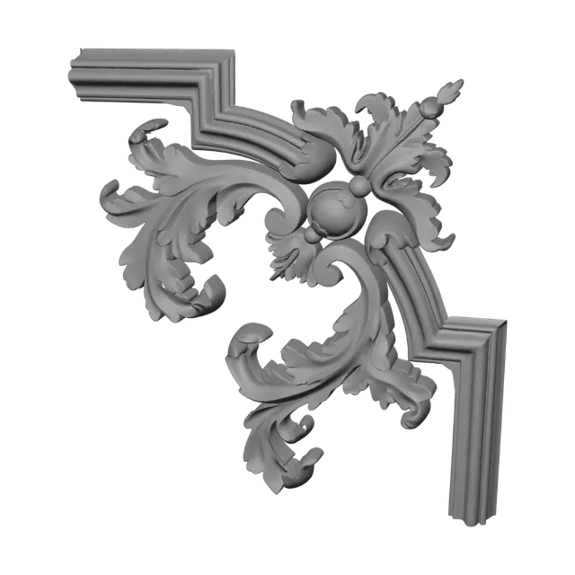 3D model for Ornate acanthus leaf plaster corner ornament