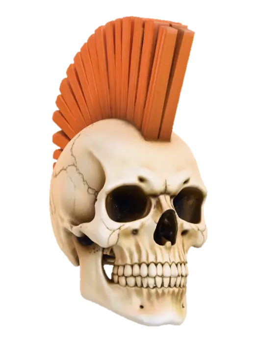 Modello 3D Mohawk Skull, generato dall’IA
