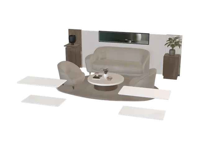 3D model for Beige Serenity Living Room