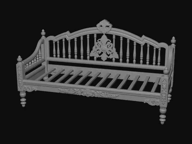 3D model for Antique Carved Wooden Daybed