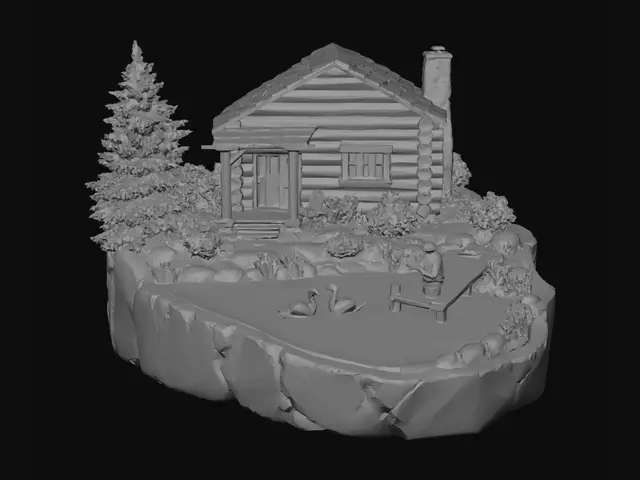 3D model for Lodge on a Stump by the Lake