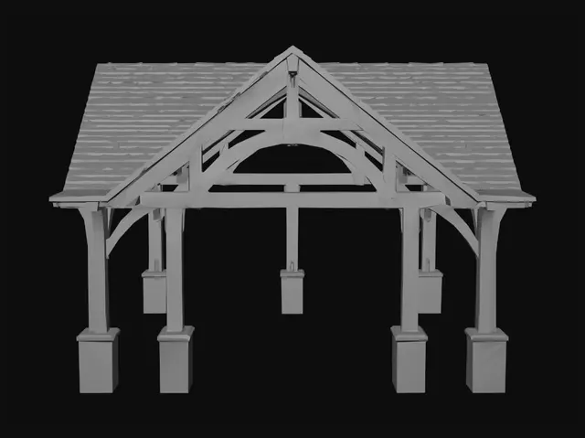 3D model for Arched Timber Pavilion
