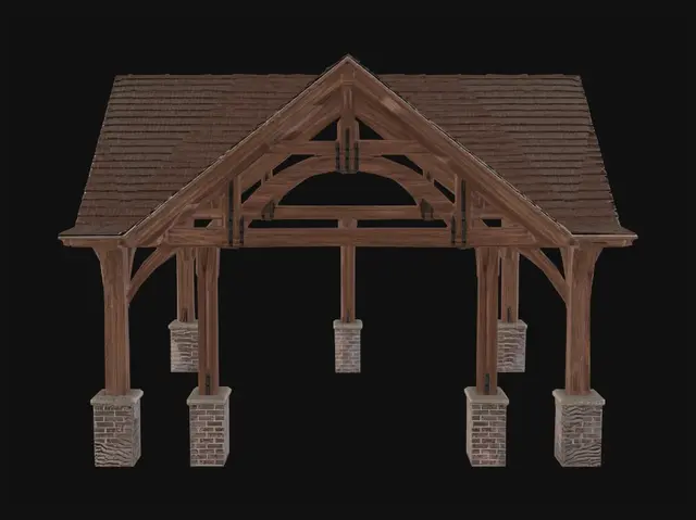 3D model for Arched Timber Pavilion