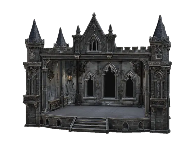 Dark Castle Theatre 3D model, vytvořený pomocí AI