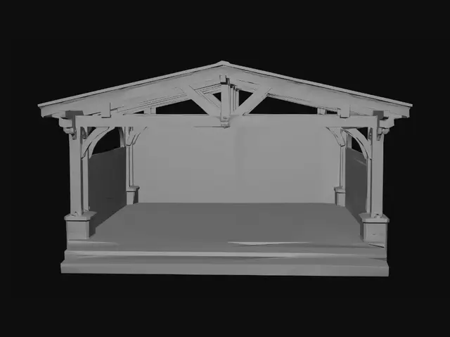 3D model for Rustic Timber Stage