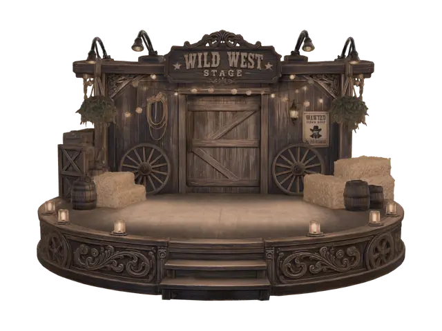 Wild West Stage - Wildwest 3D model, vytvořený pomocí AI