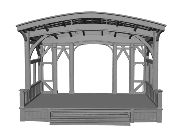 3D model for Timber Gazebo Stage