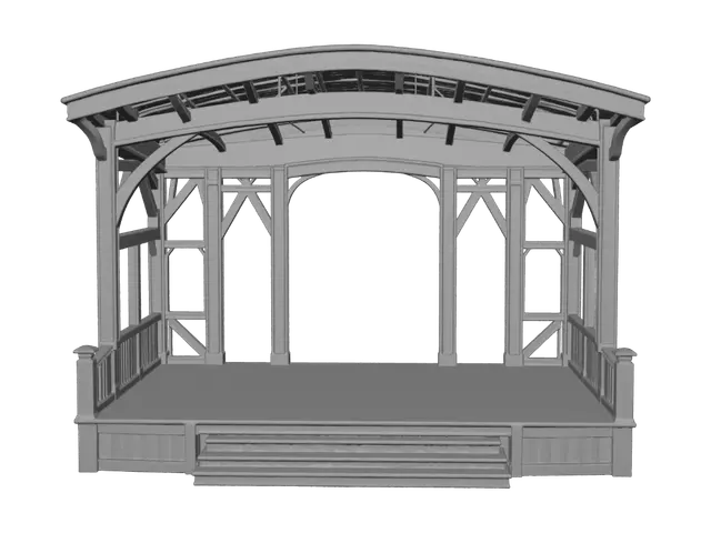 3D model for Timber Gazebo Stage