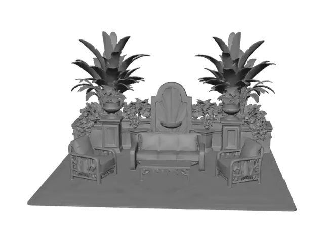 3D model for Mediterranean Courtyard Lounge