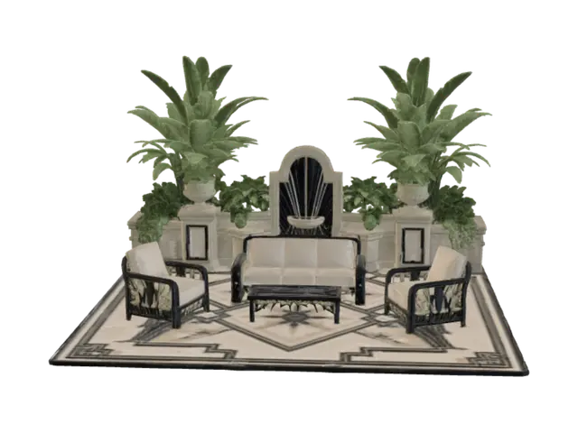 3D model for Mediterranean Courtyard Lounge