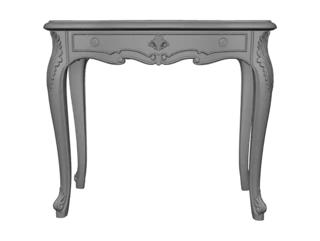 3D model for Gilded Rococo Marble Console Table