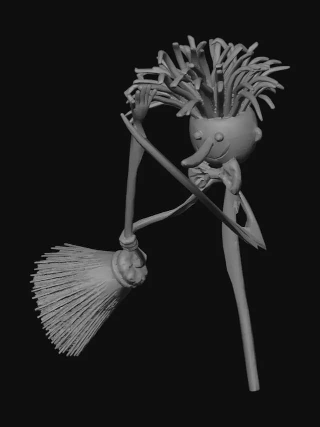 3D model for Make a funny broom as a dance partner
