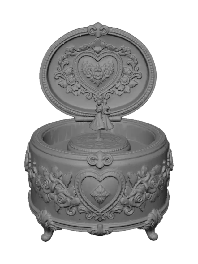 3D model for Ornate Golden Heart Keepsake Box