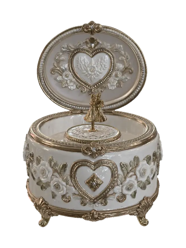 3D model for Ornate Golden Heart Keepsake Box