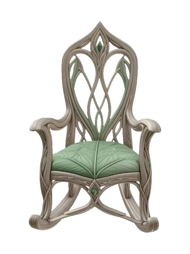 Verdant Vine Throne 3D model, vytvořený pomocí AI