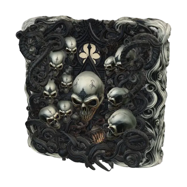 Conclave of Skulls 3D model, vytvořený pomocí AI