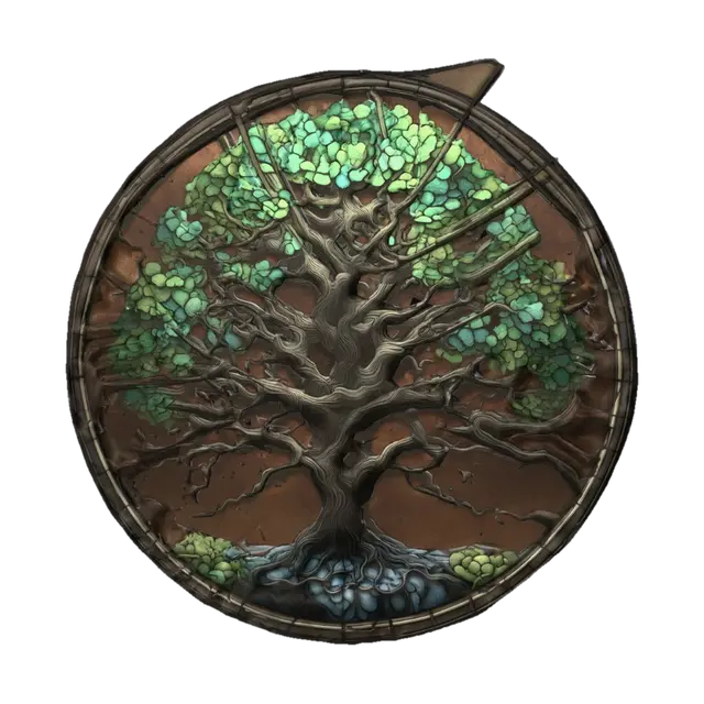 3D model for Tree of Life in a Stained Glass Circle