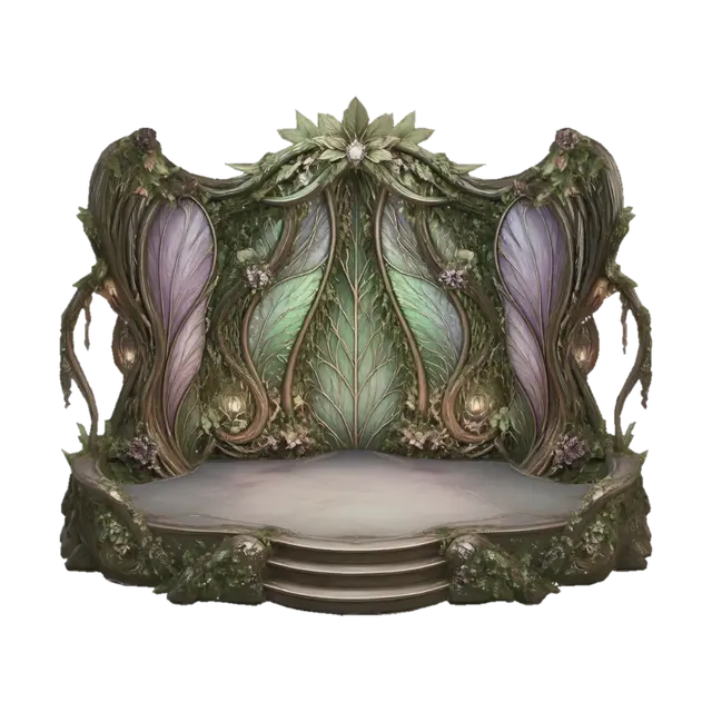 Verdant Enchanted Throne - Kingdom 3D model, vytvořený pomocí AI