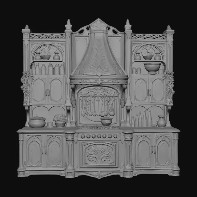 3D model for Gilded Gothic Kitchen