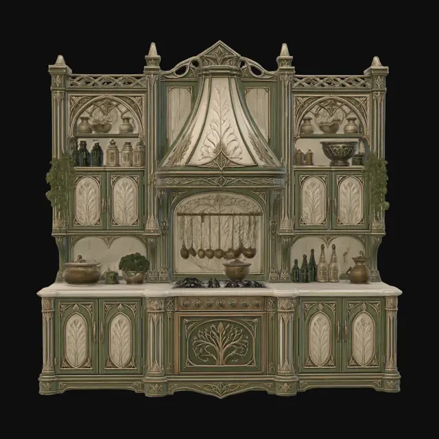 3D model for Gilded Gothic Kitchen