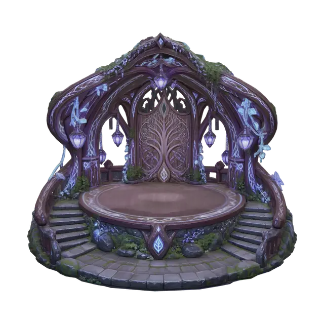 Moonlit Arbor Stage - Dreamy 3D model, vytvořený pomocí AI