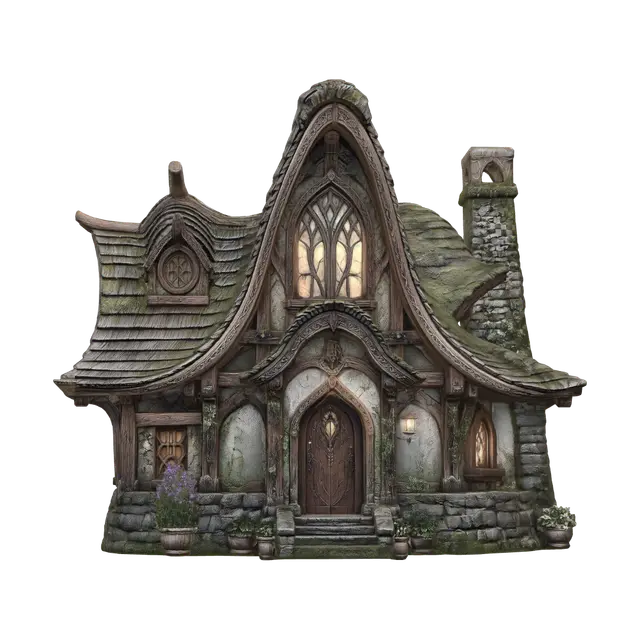 Enchanted Moss Cottage - Fairytale 3D model, vytvořený pomocí AI