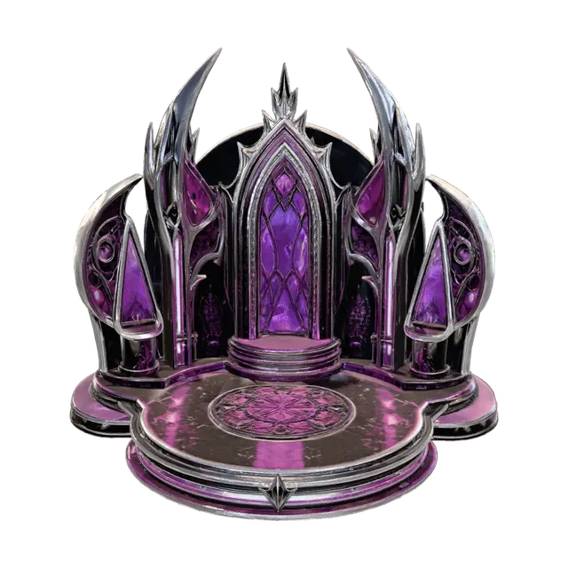 Amethyst Crystal Throne - Gemstone 3D model, vytvořený pomocí AI