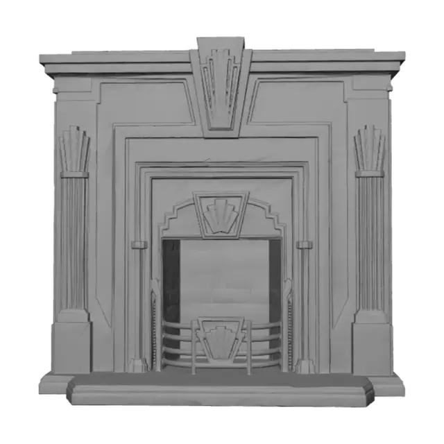3D model for Gilded Art Deco Fireplace