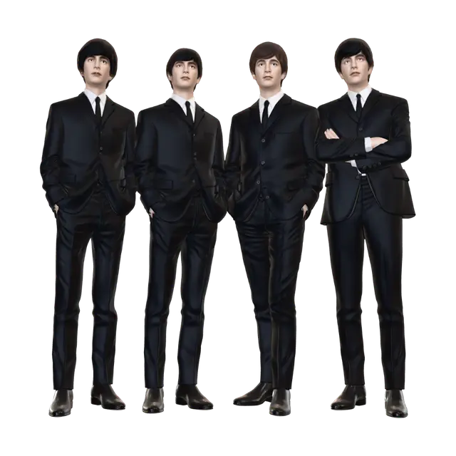Four Gentlemen in Black Suits - Men 3D model, vytvořený pomocí AI