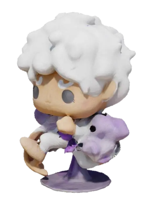 FUNKO POP Luffy gear 5 3D model, vytvořený pomocí AI