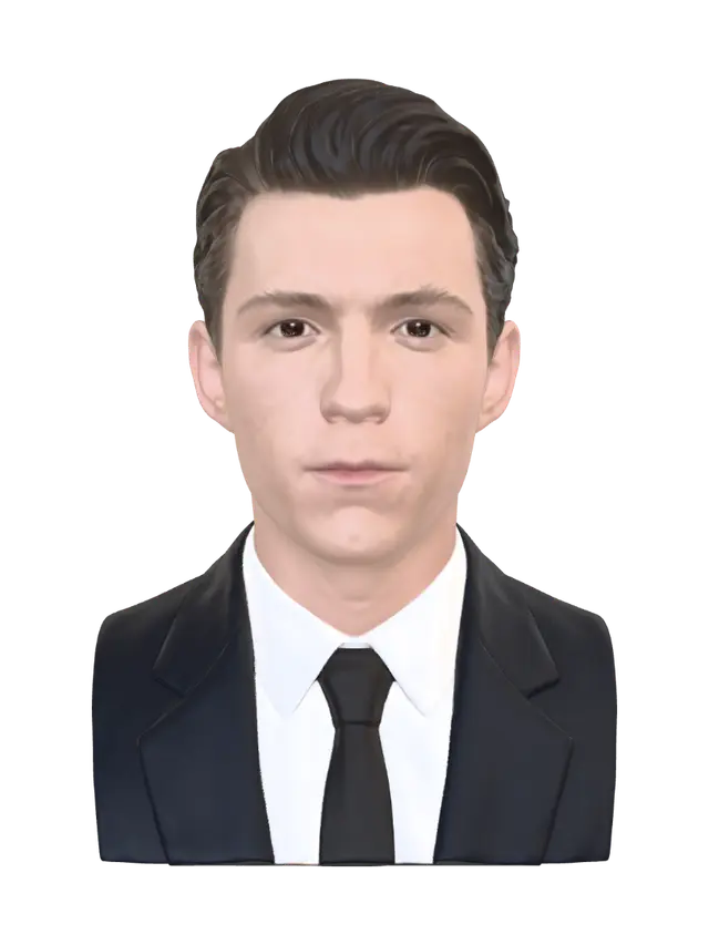 TOM HOLLAND FACE MODEL FOR MARVELS SPIDERMAN REMASTERED - Neutralexpression 3D model, vytvořený pomocí AI