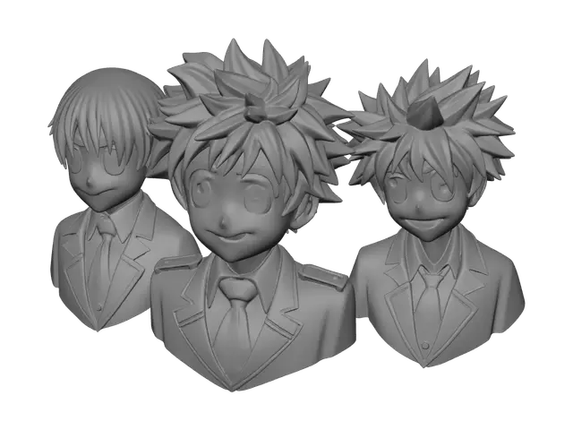 3D model for Ornate Anime Boy Hairstyles