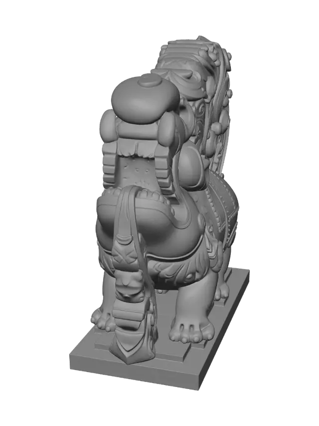 3D model for Red Sandstone Guardian Lion