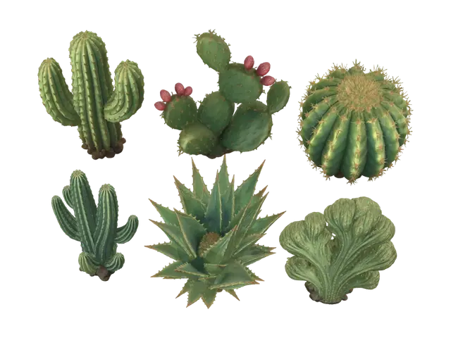Cactus Ensemble 3D model, vytvořený pomocí AI