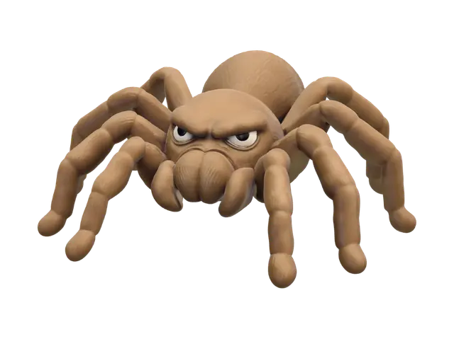 Angry Wooden Spider 3D model, vytvořený pomocí AI