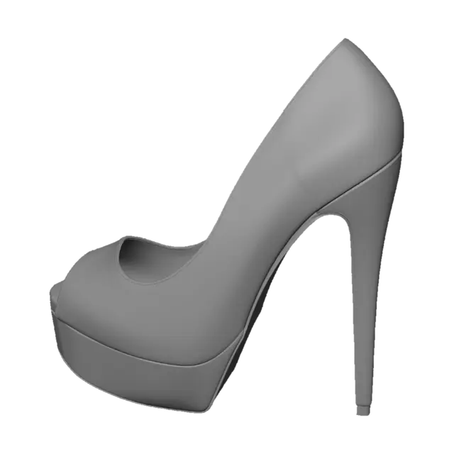 3D model for Black Patent Peep-Toe Platform Heel