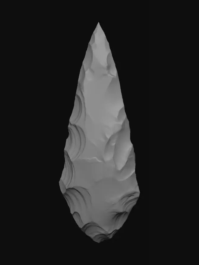 3D model for Three Flint Arrowheads