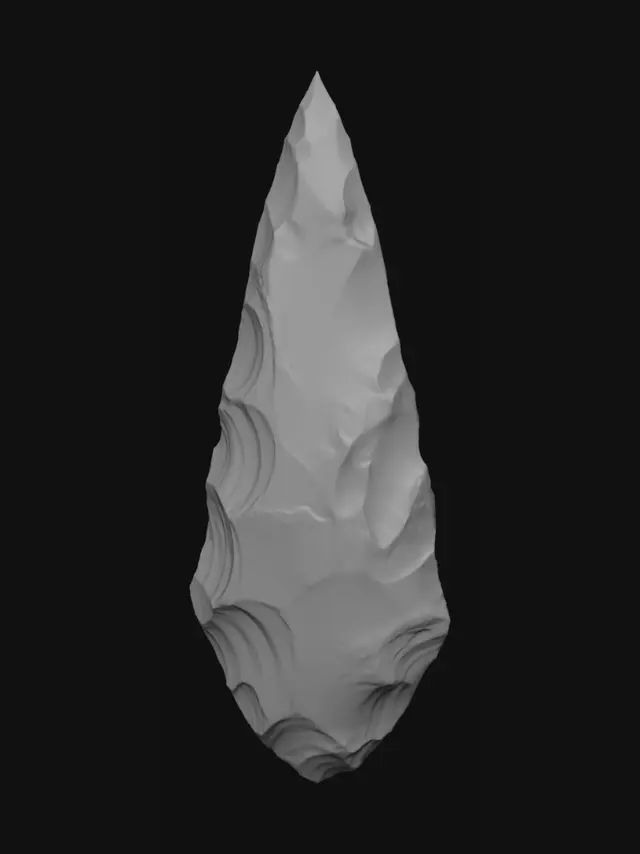 3D model for Three Flint Arrowheads