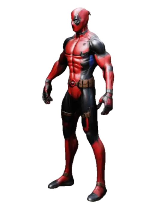 deadpool, unreal engine 5, AAA game quality, spiderman costume, tall and strong,… 3D model, vytvořený pomocí AI