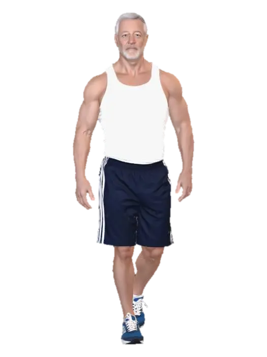 Senior Fitness Portrait - Aging 3D model, vytvořený pomocí AI
