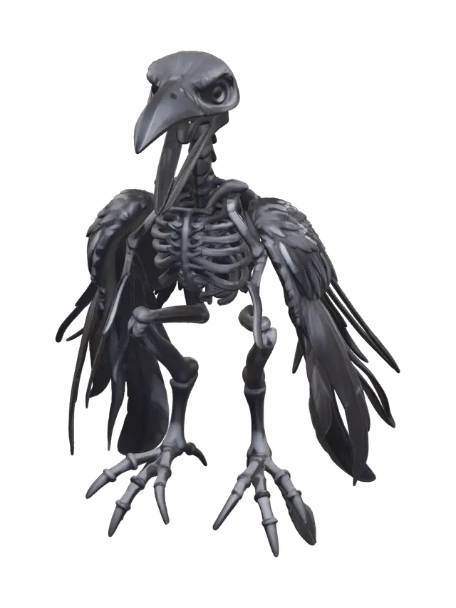 Modern Bird Skeleton - Lineart 3D model, vytvořený pomocí AI